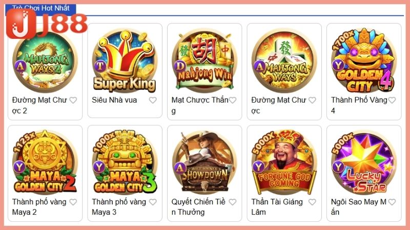 Top 6 trò chơi nổ hũ được ưa thích nhất tại J88